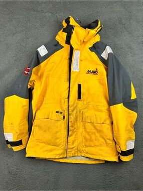 Musto Performance MPX Gore-Tex Sailing Jacket Mens Large Yellow Grey Waterproof